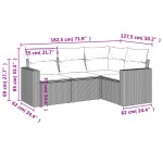 vidaXL Set canapele de grădină, 4 piese, cu perne, bej, poliratan vidaXL Set canapele de grădină, 4 piese, cu perne, bej, poliratan
