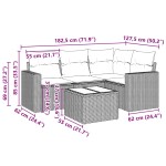 vidaXL Set mobilier de grădină cu perne, 5 piese, negru, poliratan