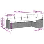 vidaXL Set mobilier de grădină cu perne, 5 piese, negru, poliratan vidaXL Set mobilier de grădină cu perne, 5 piese, negru, poliratan