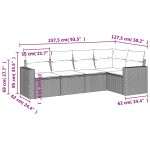 vidaXL Set canapele de grădină cu perne, 5 piese gri deschis poliratan