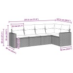 vidaXL Set canapele de grădină cu perne, 5 piese, maro, poliratan
