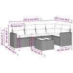 vidaXL Set mobilier de grădină cu perne, 6 piese, negru, poliratan vidaXL Set mobilier de grădină cu perne, 6 piese, negru, poliratan