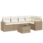 vidaXL Set canapele de grădină cu perne, 6 piese, bej, poliratan