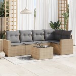 vidaXL Set canapele de grădină cu perne, 6 piese, bej, poliratan vidaXL Set canapele de grădină cu perne, 6 piese, bej, poliratan
