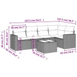 vidaXL Set mobilier grădină cu perne, 6 piese, gri, poliratan