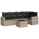 vidaXL Set canapele de grădină cu perne, 6 piese gri deschis poliratan