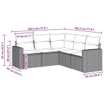 vidaXL Set canapele de grădină cu perne, 5 piese, maro, poliratan