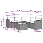 vidaXL Set mobilier de grădină cu perne, 6 piese, negru, poliratan vidaXL Set mobilier de grădină cu perne, 6 piese, negru, poliratan
