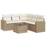 vidaXL Set canapele de grădină cu perne, 6 piese, bej, poliratan vidaXL Set canapele de grădină cu perne, 6 piese, bej, poliratan