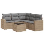 vidaXL Set canapele de grădină cu perne, 6 piese, bej, poliratan