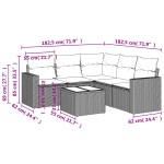 vidaXL Set mobilier grădină cu perne, 6 piese, gri, poliratan