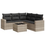 vidaXL Set canapele de grădină cu perne, 6 piese gri deschis poliratan