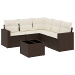vidaXL Set canapele de grădină cu perne, 6 piese, maro, poliratan vidaXL Set canapele de grădină cu perne, 6 piese, maro, poliratan
