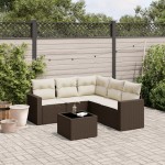 vidaXL Set canapele de grădină cu perne, 6 piese, maro, poliratan vidaXL Set canapele de grădină cu perne, 6 piese, maro, poliratan