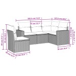 vidaXL Set mobilier de grădină cu perne, 5 piese, negru, poliratan vidaXL Set mobilier de grădină cu perne, 5 piese, negru, poliratan