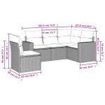 vidaXL Set canapea de grădină cu perne, 5 piese, gri, poliratan vidaXL Set canapea de grădină cu perne, 5 piese, gri, poliratan
