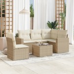 vidaXL Set canapele de grădină cu perne, 6 piese, bej, poliratan vidaXL Set canapele de grădină cu perne, 6 piese, bej, poliratan