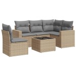 vidaXL Set canapele de grădină cu perne, 6 piese, bej, poliratan vidaXL Set canapele de grădină cu perne, 6 piese, bej, poliratan