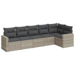 vidaXL Set canapele de grădină cu perne, 6 piese gri deschis poliratan