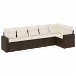 vidaXL Set canapele de grădină cu perne, 6 piese, maro, poliratan vidaXL Set canapele de grădină cu perne, 6 piese, maro, poliratan