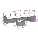 vidaXL Set canapele de grădină cu perne, 7piese gri deschis poliratan