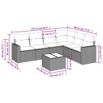 vidaXL Set canapele de grădină cu perne, 7 piese, negru, poliratan