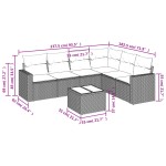 vidaXL Set canapele de grădină, 7 piese, cu perne, bej, poliratan