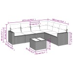vidaXL Set canapele de grădină, 7 piese, cu perne, gri, poliratan vidaXL Set canapele de grădină, 7 piese, cu perne, gri, poliratan