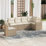 vidaXL Set canapele de grădină cu perne, 6 piese, bej, poliratan vidaXL Set canapele de grădină cu perne, 6 piese, bej, poliratan