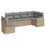 vidaXL Set canapele de grădină cu perne, 6 piese, bej, poliratan