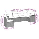 vidaXL Set mobilier grădină cu perne, 6 piese, gri, poliratan