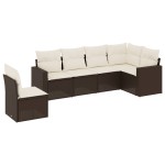 vidaXL Set canapele de grădină cu perne, 6 piese, maro, poliratan vidaXL Set canapele de grădină cu perne, 6 piese, maro, poliratan
