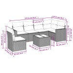 vidaXL Set canapele de grădină, 7 piese, cu perne, gri, poliratan vidaXL Set canapele de grădină, 7 piese, cu perne, gri, poliratan