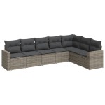 vidaXL Set canapele de grădină, 7 piese, cu perne, gri, poliratan vidaXL Set canapele de grădină, 7 piese, cu perne, gri, poliratan