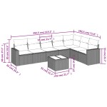 vidaXL Set mobilier de grădină cu perne, 8 piese, negru, poliratan vidaXL Set mobilier de grădină cu perne, 8 piese, negru, poliratan