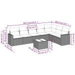 vidaXL Set canapele de grădină, 8 piese, cu perne, bej, poliratan vidaXL Set canapele de grădină, 8 piese, cu perne, bej, poliratan