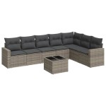 vidaXL Set canapele de grădină cu perne, 8 piese, gri, poliratan