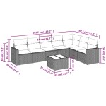 vidaXL Set mobilier de grădină cu perne, 8 piese gri deschis poliratan vidaXL Set mobilier de grădină cu perne, 8 piese gri deschis poliratan