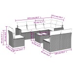 vidaXL Set mobilier de grădină cu perne, 9 piese, negru, poliratan vidaXL Set mobilier de grădină cu perne, 9 piese, negru, poliratan
