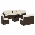vidaXL Set canapele de grădină cu perne, 9 piese, maro, poliratan vidaXL Set canapele de grădină cu perne, 9 piese, maro, poliratan