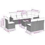 vidaXL Set canapele de grădină cu perne, 9 piese, maro, poliratan vidaXL Set canapele de grădină cu perne, 9 piese, maro, poliratan