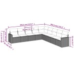 vidaXL Set mobilier de grădină cu perne, 9 piese, negru, poliratan vidaXL Set mobilier de grădină cu perne, 9 piese, negru, poliratan