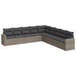 vidaXL Set canapele de grădină, 9 piese, cu perne, gri, poliratan vidaXL Set canapele de grădină, 9 piese, cu perne, gri, poliratan