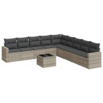 vidaXL Set canapele de grădină cu perne 10 piese gri deschis poliratan vidaXL Set canapele de grădină cu perne 10 piese gri deschis poliratan