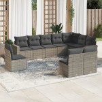 vidaXL Set mobilier de grădină cu perne, 10 piese, gri, poliratan vidaXL Set mobilier de grădină cu perne, 10 piese, gri, poliratan