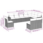 vidaXL Set mobilier de grădină cu perne, 10 piese, gri, poliratan vidaXL Set mobilier de grădină cu perne, 10 piese, gri, poliratan