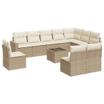vidaXL Set canapele de grădină cu perne, 11 piese, bej, poliratan vidaXL Set canapele de grădină cu perne, 11 piese, bej, poliratan
