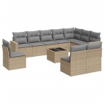 vidaXL Set canapele de grădină cu perne, 11 piese, bej, poliratan vidaXL Set canapele de grădină cu perne, 11 piese, bej, poliratan