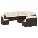 vidaXL Set canapele de grădină cu perne, 11 piese, maro, poliratan vidaXL Set canapele de grădină cu perne, 11 piese, maro, poliratan