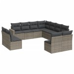 vidaXL Set canapele de grădină cu perne, 11 piese, gri, poliratan vidaXL Set canapele de grădină cu perne, 11 piese, gri, poliratan